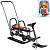 картинка анонса Снегокат 507 высокий SNOWKAT TWINS BABY Wheel для двоих, с 2 склад спинк. П-обр толкат. колёса Лисенок
